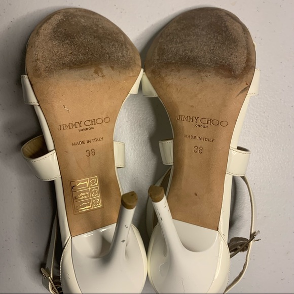 Jimmy Choo Lottie White Patent Heels - Picture 9 of 10